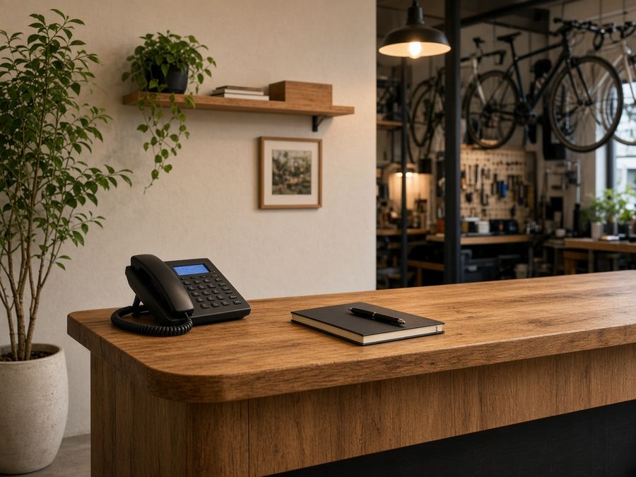 Contact desk at Studio Closer Biology in Osaka